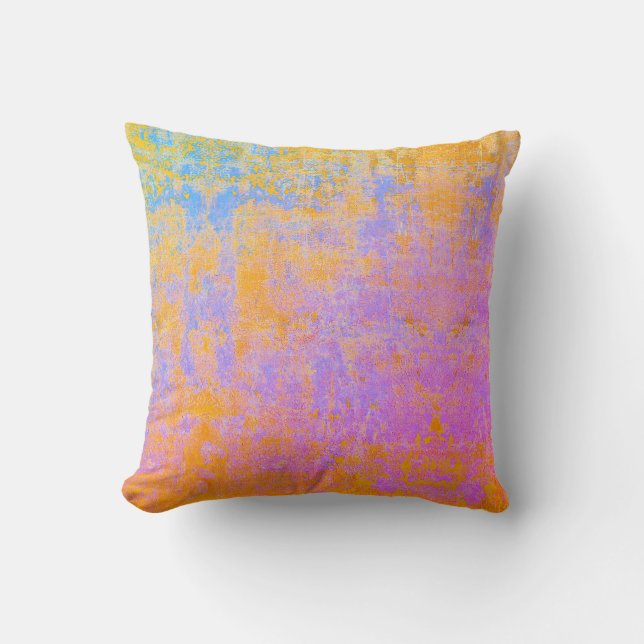 painted texture in sunset colours cushion (Front)