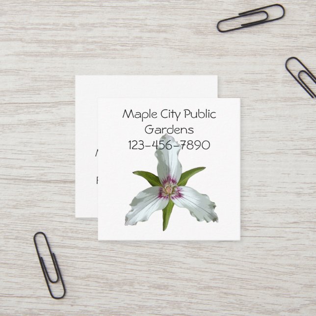 Painted Trillium Spring Wildflower Business Card (Front/Back In Situ)