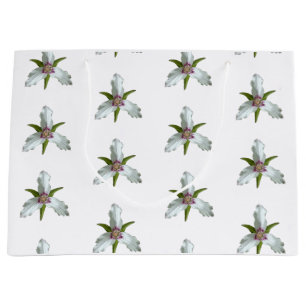 Painted Trillium Spring Wildflower Pattern  Large Gift Bag