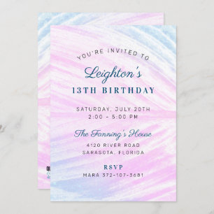 Painted Tropical Leaf Birthday Invitation