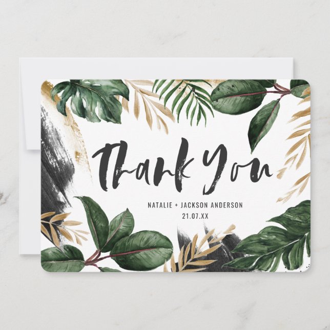 Painted tropical thank you card (Front)