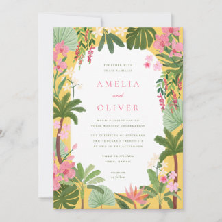 Painted Tropical Wedding Invitation