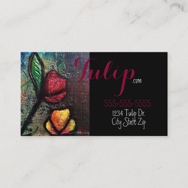 Painted Tulips Business Cards (Front)