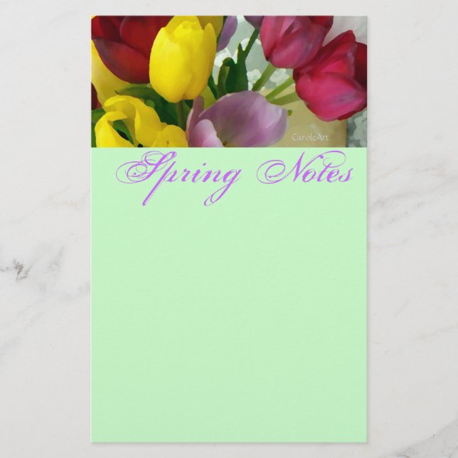 Painted Tulips Stationery (Front)