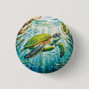 Painted Turtle 3 Cm Round Badge
