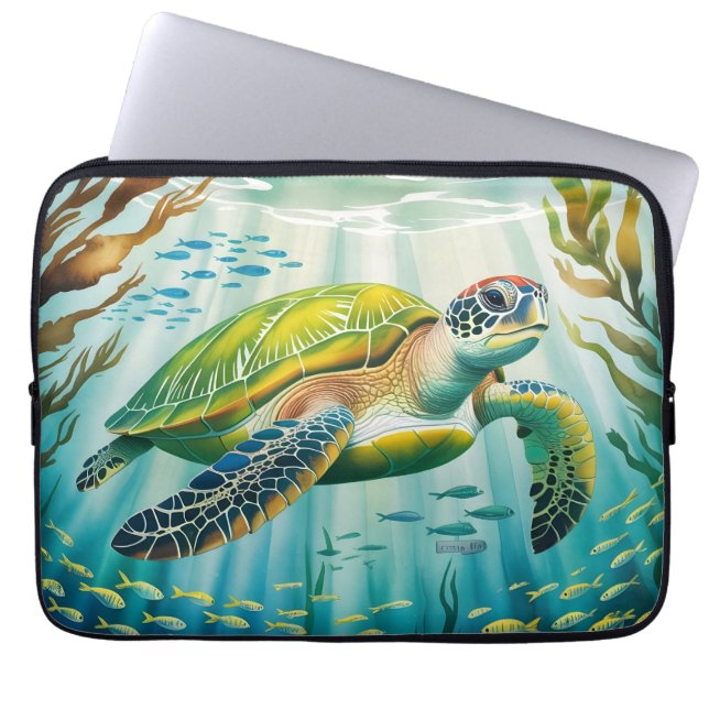 Painted Turtle Laptop Sleeve (Front)