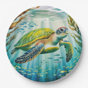 Painted Turtle Paper Plate