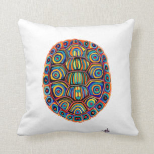 Painted Turtle Shell Throw Pillow
