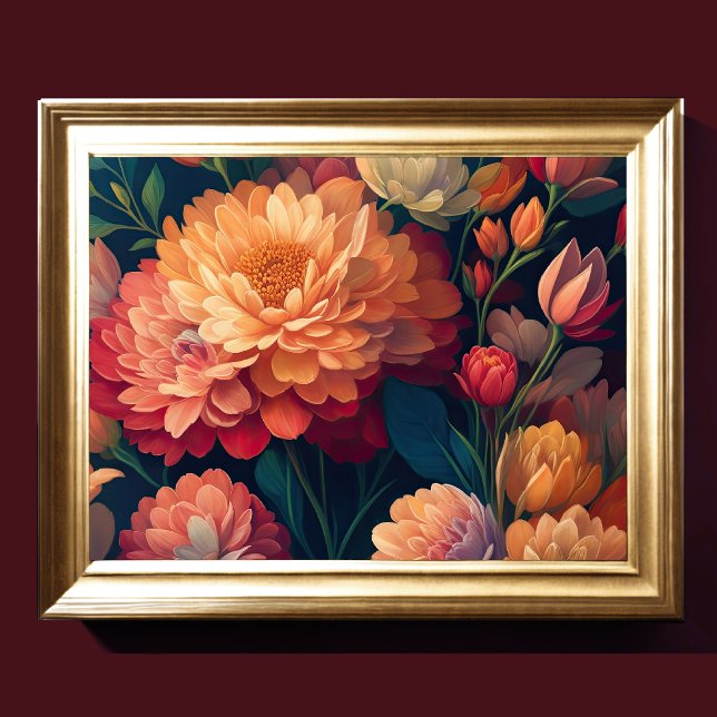 Painted Upclose Flowers Bold 4:3 Poster (Creator Uploaded)