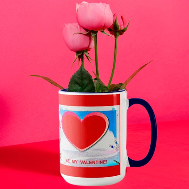 Painted Valentine Heart Add Your Photo Mug (Creator Uploaded)