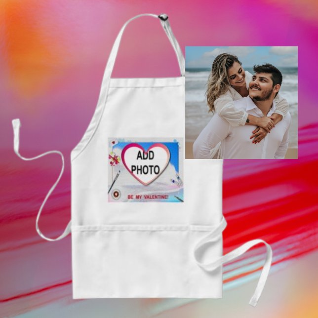 Painted Valentine Heart Add Your Photo Standard Apron (Creator Uploaded)