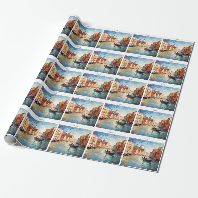 Painted Venice, Italy Wrapping Paper (Unrolled)