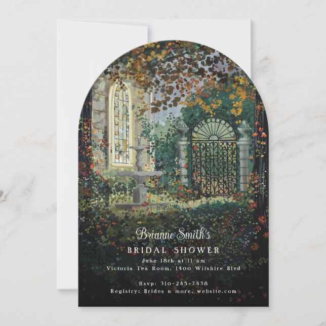 Painted Victorian Garden Romance Bridal Shower Invitation (Front)