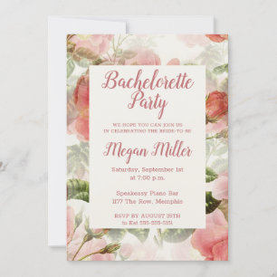 Painted Vintage Bachelorette Party Invitation
