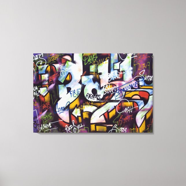 PAINTED WALL GRAFFITI CANVAS PRINT (Front)