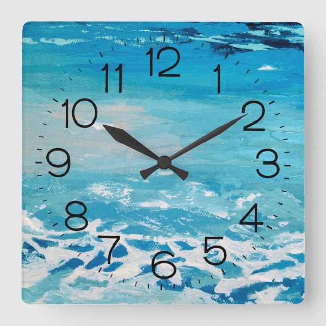Painted Water Colours   Square Wall Clock (Front)