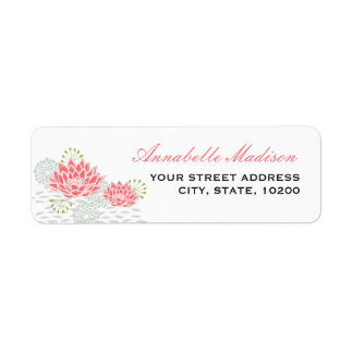 Painted Water Lilies Return Address Labels