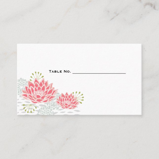 Painted Water Lilies - Table Numbers set of 100 Place Card (Front)