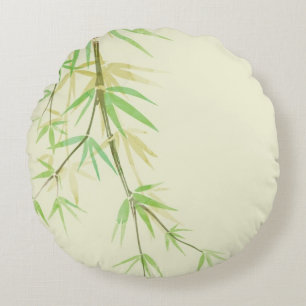 Painted watercolor card with wild stylised round cushion