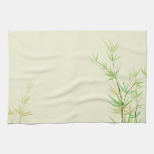 Painted watercolor card with wild stylised tea towel