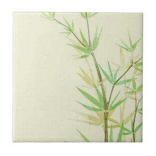 Painted watercolor card with wild stylised tile