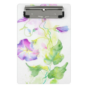 Painted watercolor convolvulus flowers mini clipboard