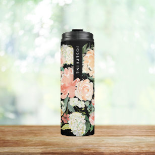 Painted Watercolor Floral Bouquet Personalised Thermal Tumbler