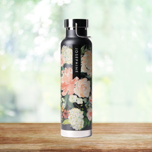 Painted Watercolor Floral Bouquet Personalised Water Bottle