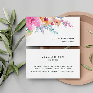 Painted Watercolor Floral Business Card