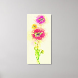Painted watercolor poppies 2 canvas print