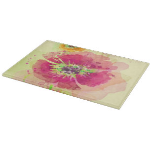 Painted watercolor poppies 2 cutting board