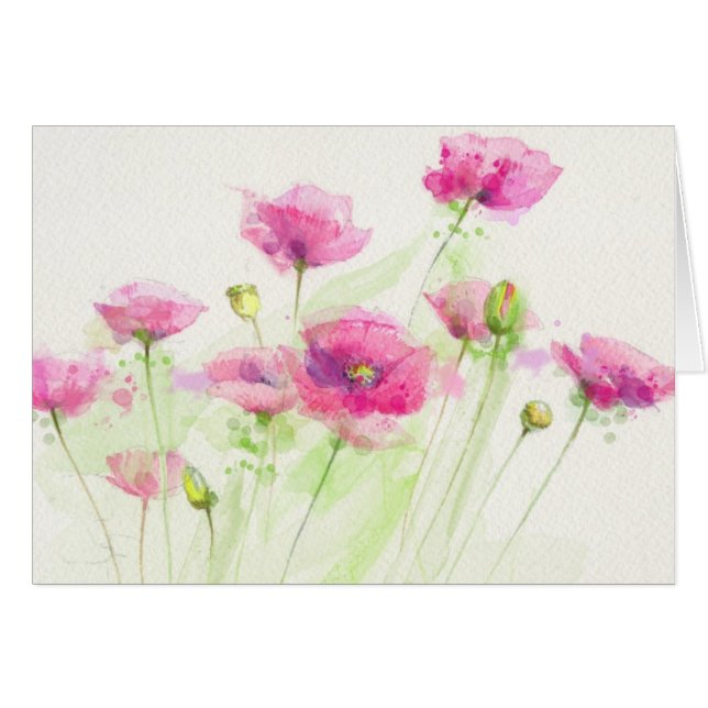 Painted watercolor poppies 3 (Front Horizontal)