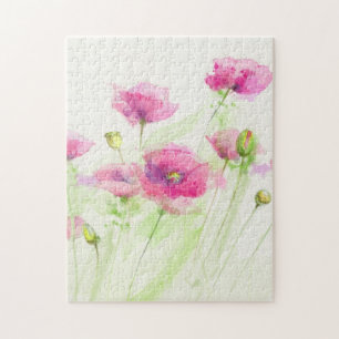Painted watercolor poppies 3 jigsaw puzzle