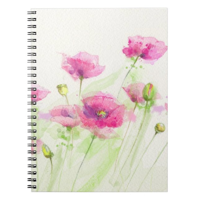 Painted watercolor poppies 3 notebook (Front)