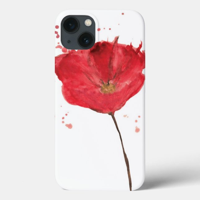 Painted watercolor poppy flower 2 Case-Mate iPhone case (Back)