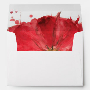 Painted watercolor poppy flower 2 envelopes