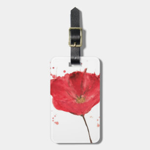 Painted watercolor poppy flower 2 luggage tag