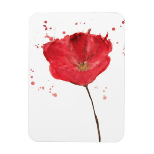 Painted watercolor poppy flower 2 magnet