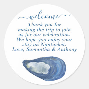 Painted Watercolor Seashell with Message Sticker