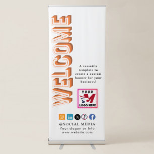 Painted  Welcome  Business  Retractable Banner