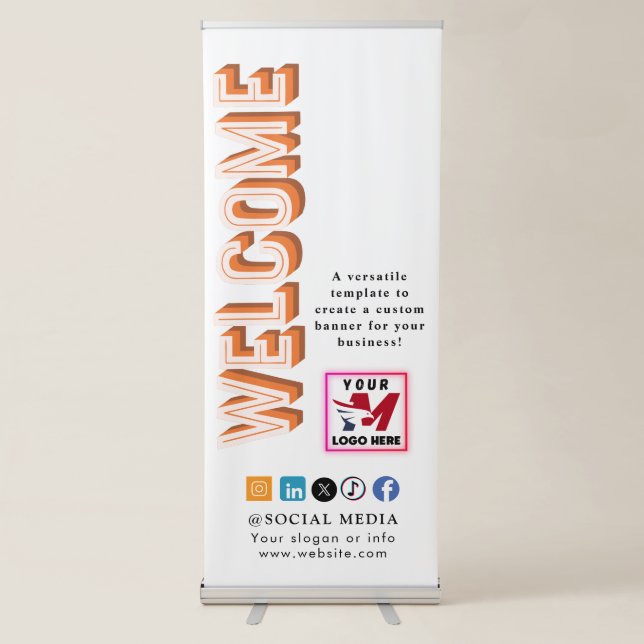 Painted  Welcome  Business  Retractable Banner (Front)