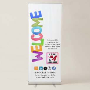Painted  Welcome  Business  Retractable Banner