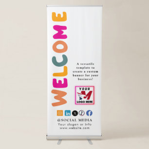 Painted Welcome Business Retractable Banner