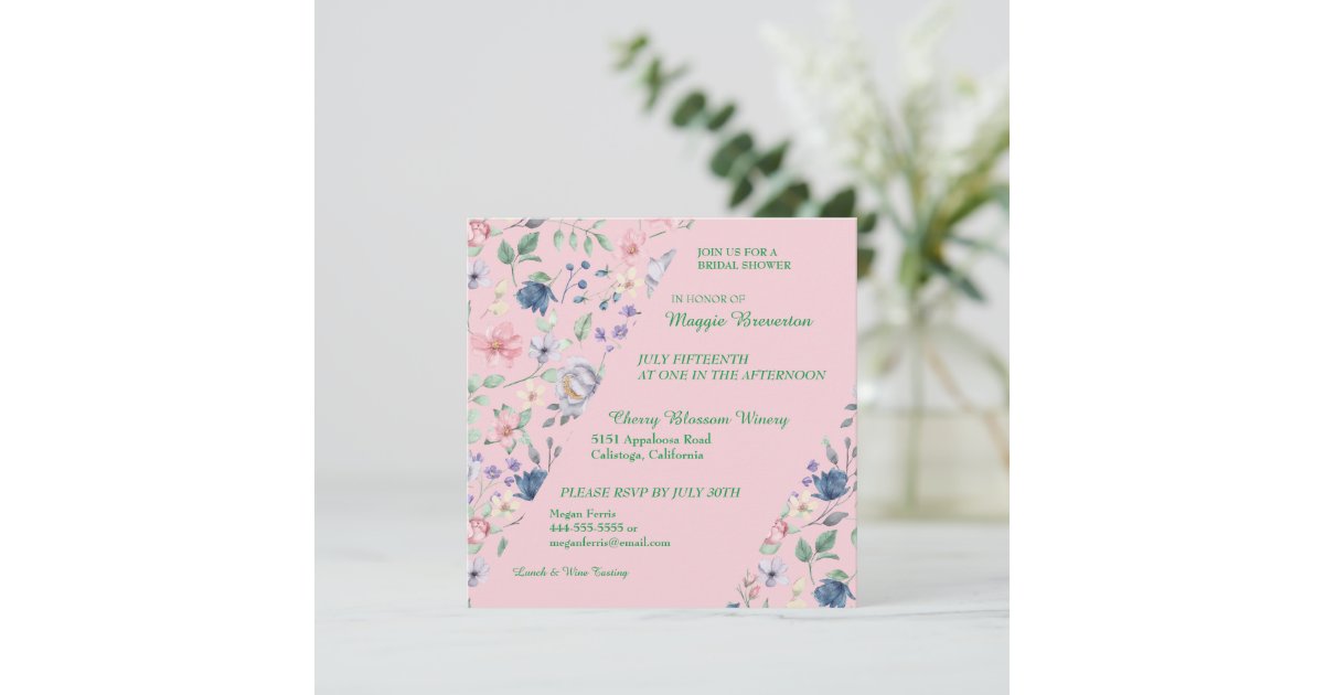 Whimsy Prom Invite Painted Whimsy Floral Bridal Shower Invitation | Zazzle