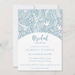Painted White Botanical Bridal Shower Invitation