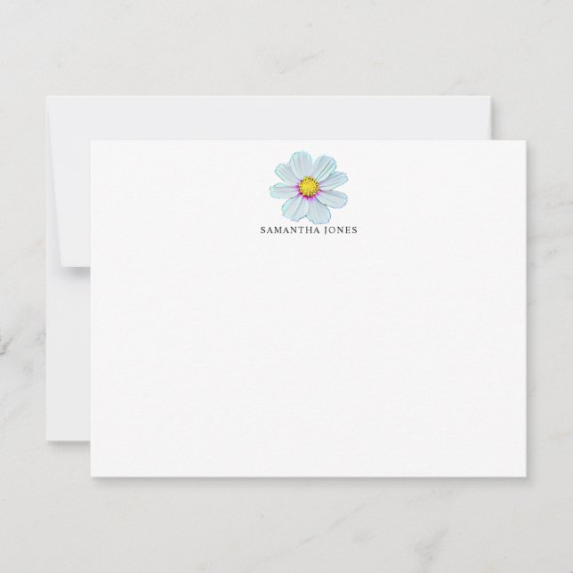 Painted White Floral Personalised Card (Front)