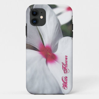 Painted White Flower with Pink Centre iPhone 11 Case