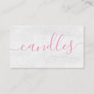 Painted White Pink Handmade Candle Soy Wax Melt Business Card