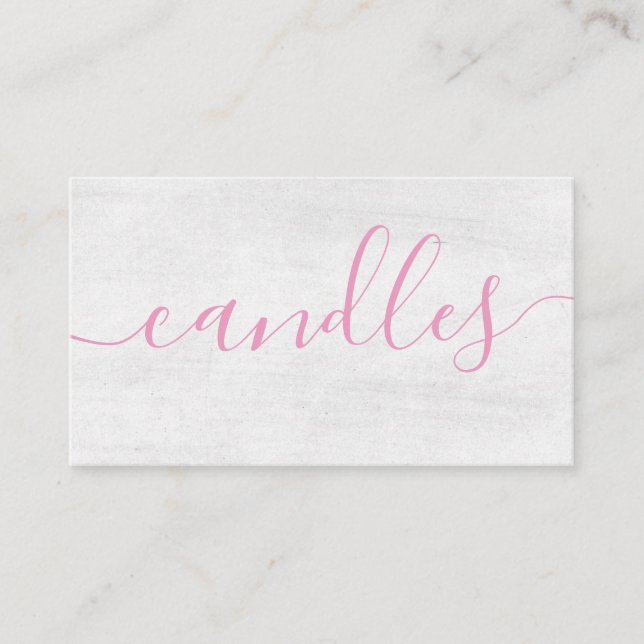Painted White Pink Handmade Candle Soy Wax Melt Business Card (Front)