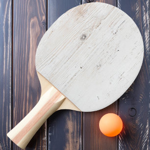 Painted White Wood Ping Pong Paddle